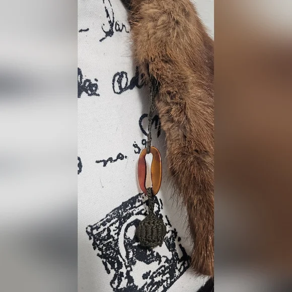 Vintage Mink Fur Whole Body Pelt Stole Collar Wrap Neck Shrug Clip Brown 30" - Picture 7 of 16